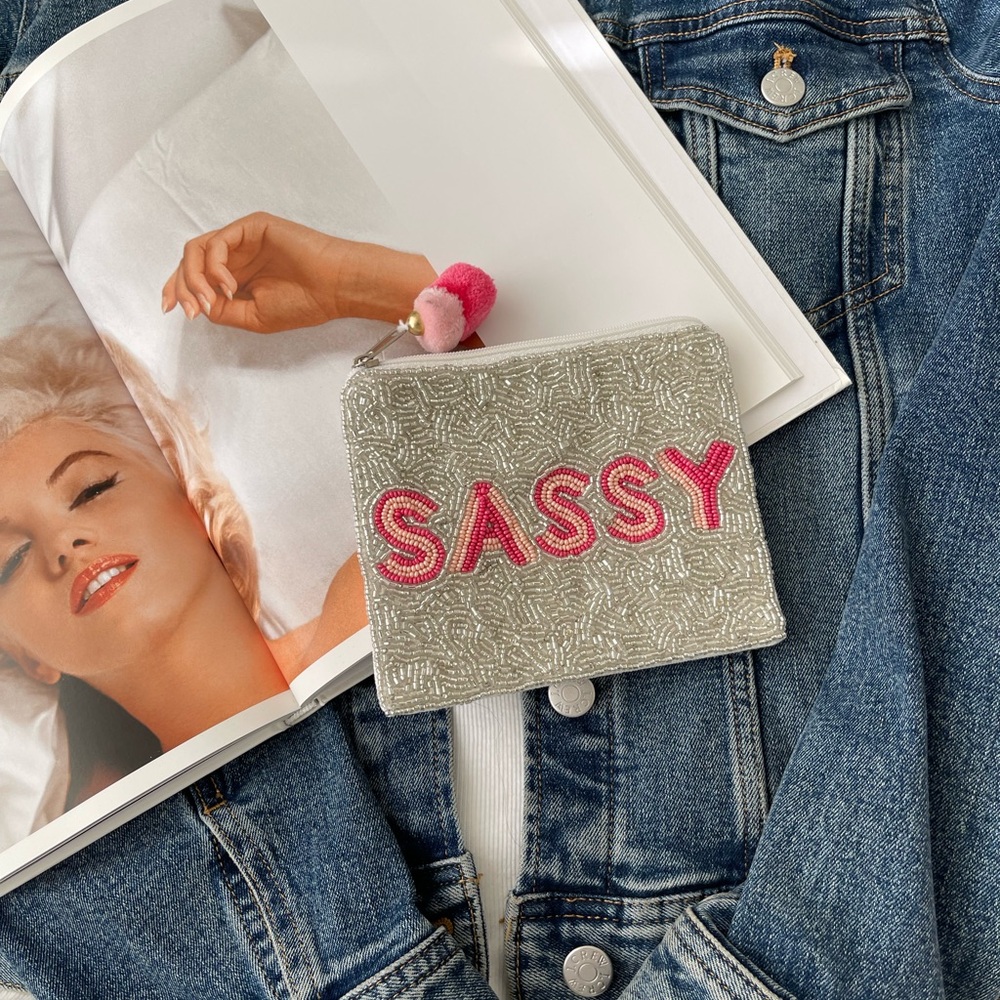 Sassy Coin Pouch Seed Bead Coin Pouch Beaded Coin Bag Pink Beaded coin purse - Picture 7 of 7